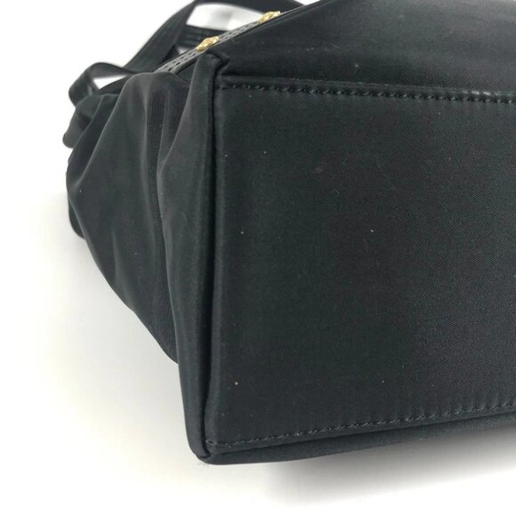 VERSACE vintage Logo Sunburst Tote Bag Chain Shoulder Bag Black/Gold - Picture 6 of 15